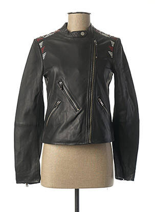 Geacă din piele negru IKKS femeie
