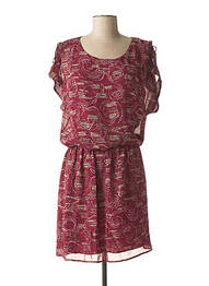 Rochie midi imprimeu floral mâneci scurte violet IKKS femeie