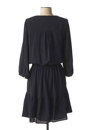 Rochie midi țesătură crep mâneci lungi albastru IKKS femeie