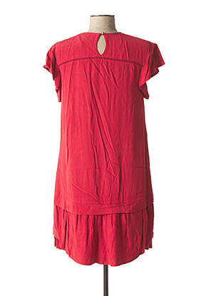 Rochie midi țesătură crep mâneci scurte roșu IKKS femeie