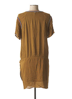 Rochie midi țesătură crep mâneci scurte verde IKKS femeie