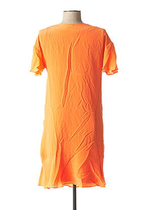 Rochie midi mâneci scurte mâneci scurte portocalie IKKS femeie