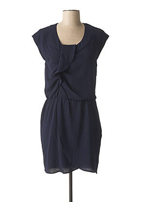 Rochie scurtă mâneci scurte mâneci scurte albastru IKKS femeie