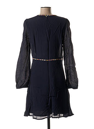 Rochie scurtă țesătură crep mâneci lungi albastru I.CODE (By IKKS) femeie