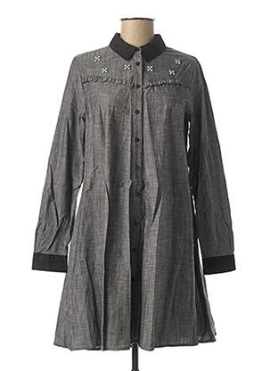 Rochie scurtă croială evazată mâneci lungi gri I.CODE (By IKKS) femeie