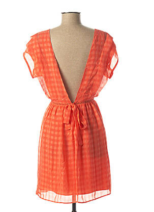 Rochie scurtă mâneci scurte mâneci scurte portocalie I.CODE (By IKKS) femeie