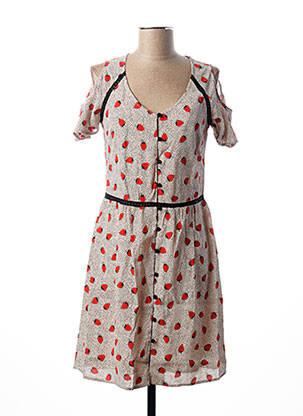 Rochie midi imprimeu fantezie bej I.CODE (By IKKS) femeie