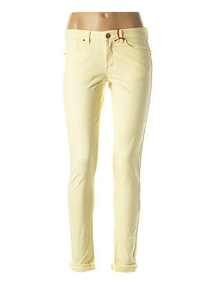 Pantalon slim țesătură poplin mărime normală galben I.CODE (By IKKS) femeie