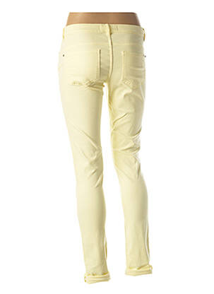 Pantalon slim țesătură poplin mărime normală galben I.CODE (By IKKS) femeie