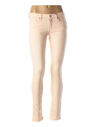 Pantalon slim țesătură poplin mărime normală roz I.CODE (By IKKS) femme