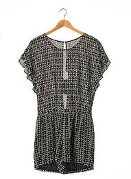Salopetă scurtă buzunare negru I.CODE (By IKKS) femme