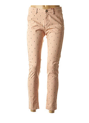 Pantalon 7/8 țesătură poplin talie joasă roz I.CODE (By IKKS) femeie