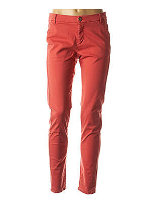 Pantalon 7/8 țesătură poplin talie joasă roșu I.CODE (By IKKS) femeie