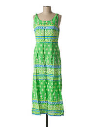 Rochie midi imprimeu fantezie fără mâneci verde JAC JAC femme