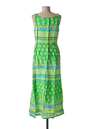 Rochie midi imprimeu fantezie fără mâneci verde JAC JAC femeie