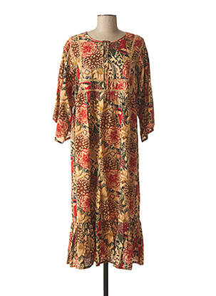 Rochie midi imprimeu floral maro AGATHE & LOUISE femeie