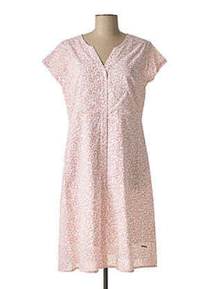 Rochie midi imprimeu floral mâneci scurte portocalie L'ATELIER D'ANNA femeie