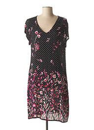Rochie midi imprimeu floral mâneci scurte negru AGATHE & LOUISE femeie