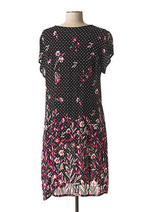 Rochie midi imprimeu floral mâneci scurte negru AGATHE & LOUISE femeie