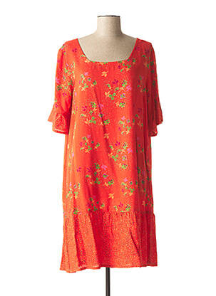 Rochie midi imprimeu floral portocalie AGATHE & LOUISE femeie
