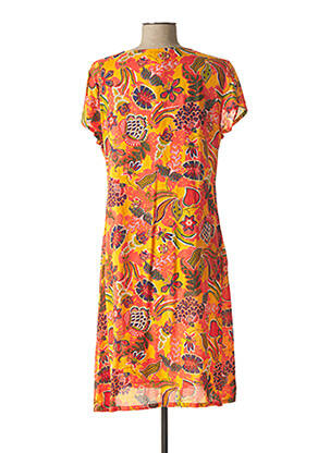 Rochie midi imprimeu floral mâneci scurte portocaliu AGATHE & LOUISE femeie