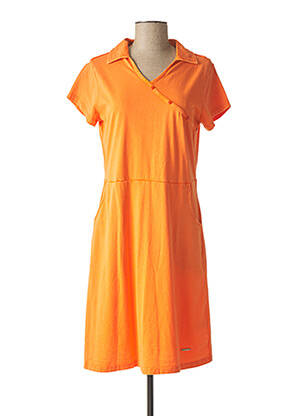 Rochie midi mâneci scurte mâneci scurte portocalie L'ATELIER D'ANNA femeie