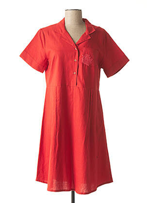 Rochie midi mâneci scurte mâneci scurte portocalie AGATHE & LOUISE femeie