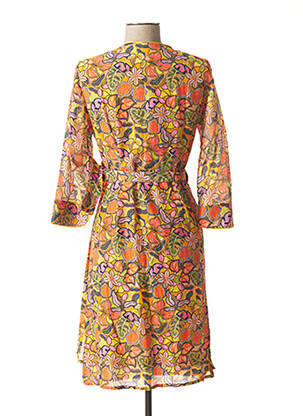 Rochie midi imprimeu floral mâneci 3/4 portocalie AGATHE & LOUISE femeie