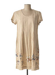 Rochie midi mâneci scurte mâneci scurte bej AGATHE & LOUISE femeie
