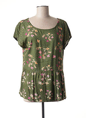Bluză imprimeu floral mâneci scurte verde AGATHE & LOUISE femeie