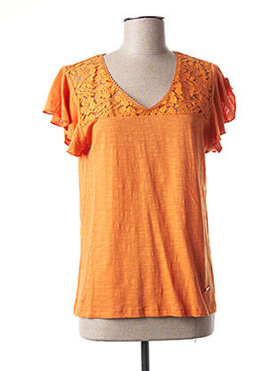 Tricou guler în v mâneci scurte portocalie AGATHE & LOUISE femeie