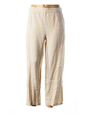 Pantalon drept talie elastică bej AGATHE & LOUISE femeie