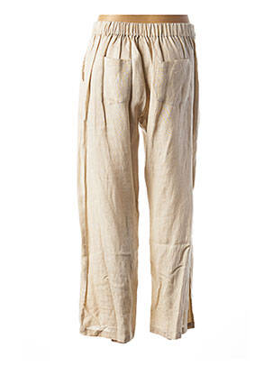 Pantalon drept talie elastică bej AGATHE & LOUISE femeie