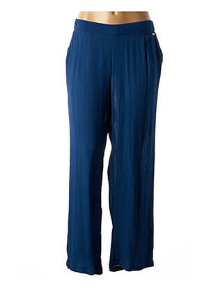Pantalon drept țesătură crep albastru AGATHE & LOUISE femeie