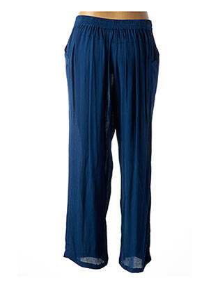 Pantalon drept țesătură crep albastru AGATHE & LOUISE femeie