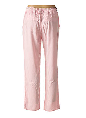 Pantalon drept țesătură poplin roz FIVE femeie