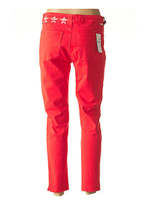 Pantalon 7/8 elasticitate talie joasă roșu FIVE femeie