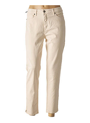 Pantalon 7/8 elasticitate talie joasă bej FIVE femeie