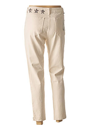 Pantalon 7/8 elasticitate talie joasă bej FIVE femeie