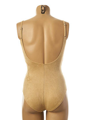 Costum de baie dintr-o singură piesă elasticitate top triunghiuri bej MISS CARAÏBES femeie