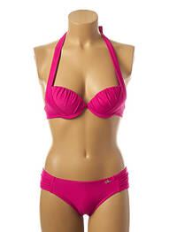 Costum de baie din două piese elasticitate top sutien push-up roz LPB femme
