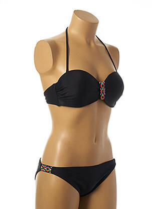 Costum de baie din două piese elasticitate top sutien push-up negru DAG ADOM femeie