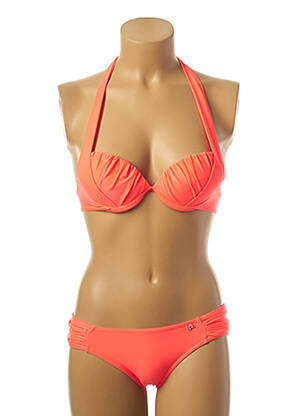 Costum de baie din două piese elasticitate top sutien push-up roz LPB femeie