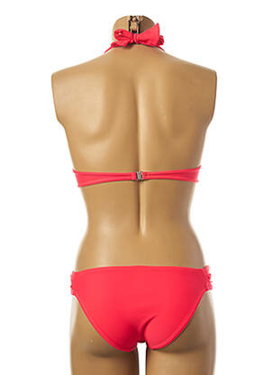 Costum de baie din două piese elasticitate top sutien push-up roz LPB femeie