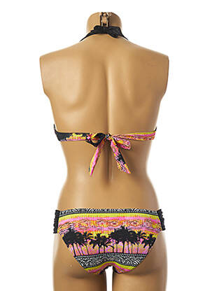 Costum de baie din două piese elasticitate top sutien modelat negru LPB femeie