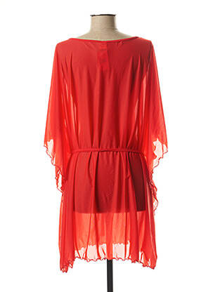 Rochie midi croială fluidă mâneci 3/4 roșu PLATJA femeie