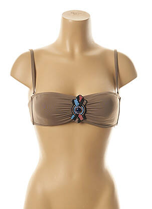 Sutien de costum de baie elasticitate sutien cu susținere înaltă și burete detașabil maro KIWI femeie