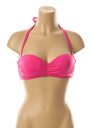 Sutien de costum de baie elasticitate top sutien modelat roz KIWI femeie