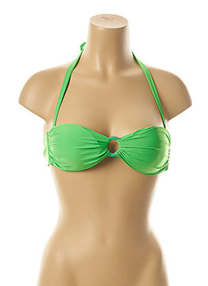 Sutien de costum de baie închidere cu legături de legat top sutien modelat verde KIWI femeie