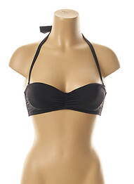 Sutien de costum de baie bretele elastice detașabile top sutien modelat negru KIWI femme